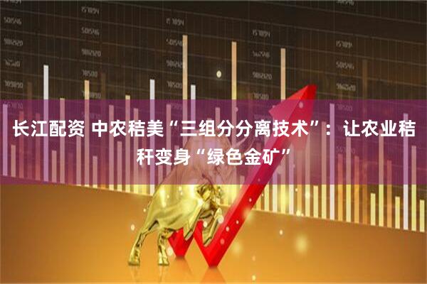 长江配资 中农秸美“三组分分离技术”：让农业秸秆变身“绿色金矿”